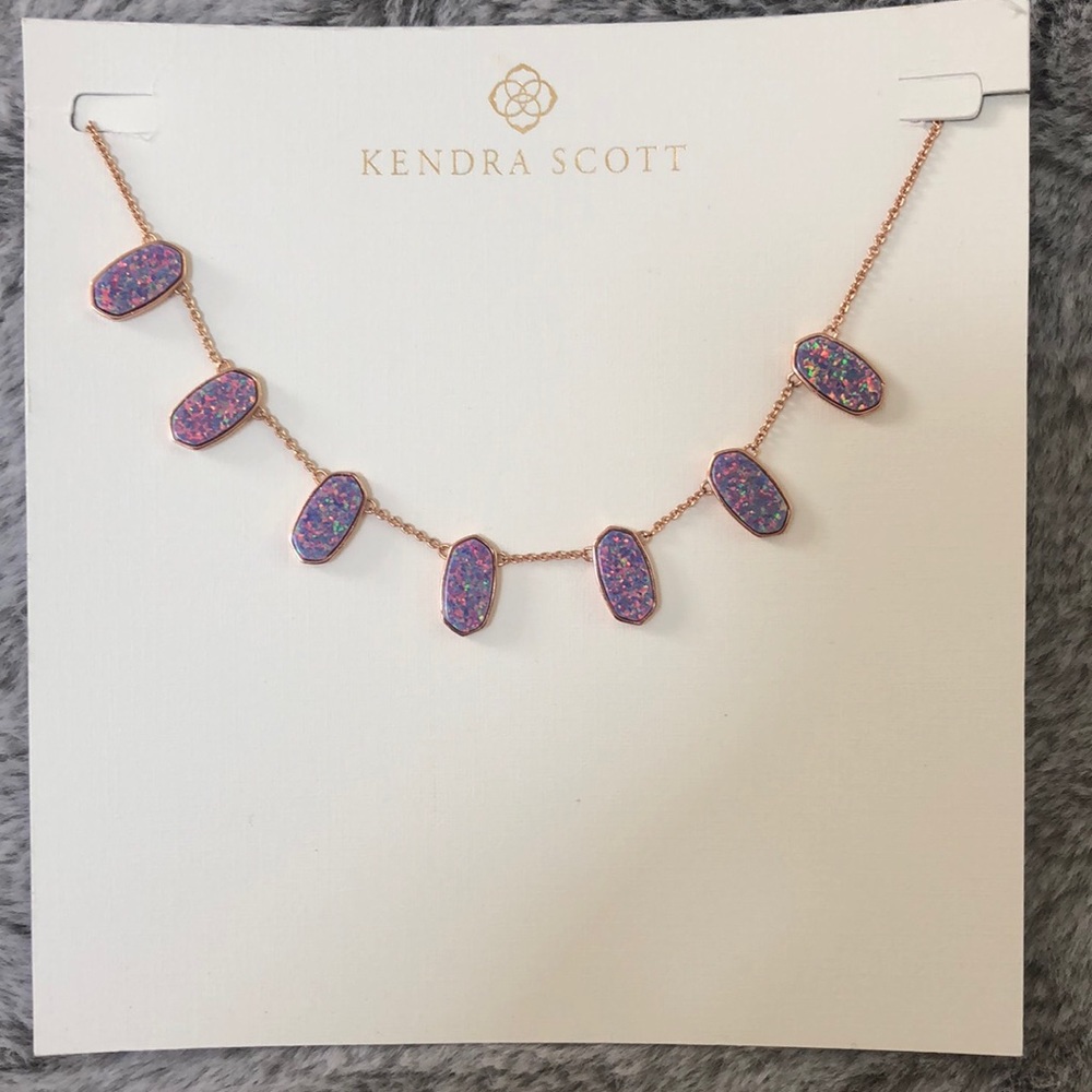 Kendra Scott Meadow purple Kyocera opal necklace